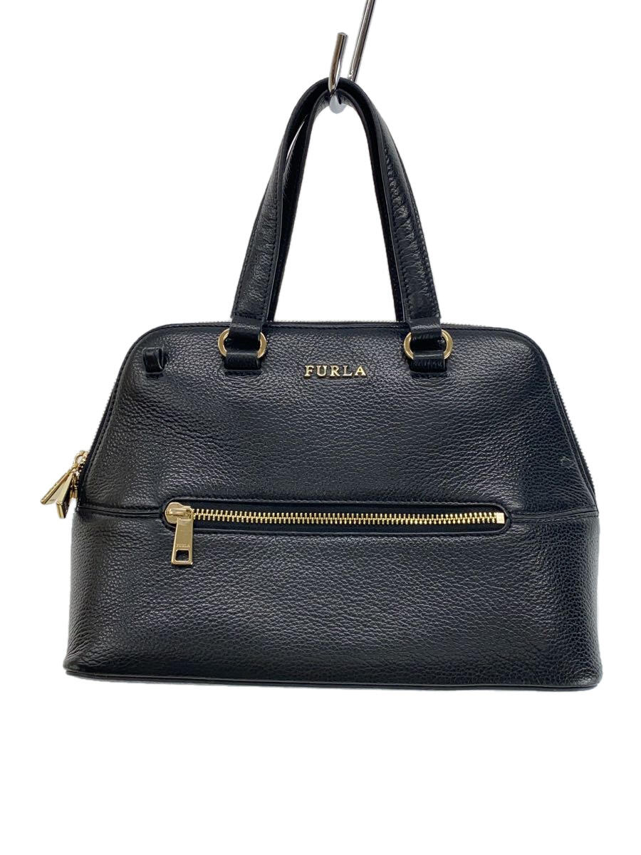 【中古】FURLA◆ハンドバッグ/レザー/BLK【バッグ】