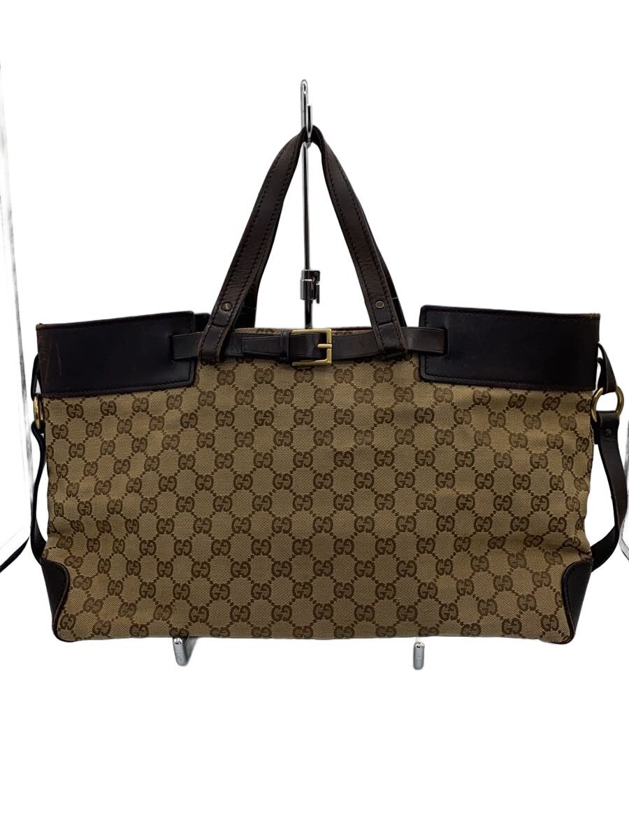 GUCCI - 【中古】GUCCI◆トートバッグ_GGキャンバス/キャンバス/BRW【バッグ】