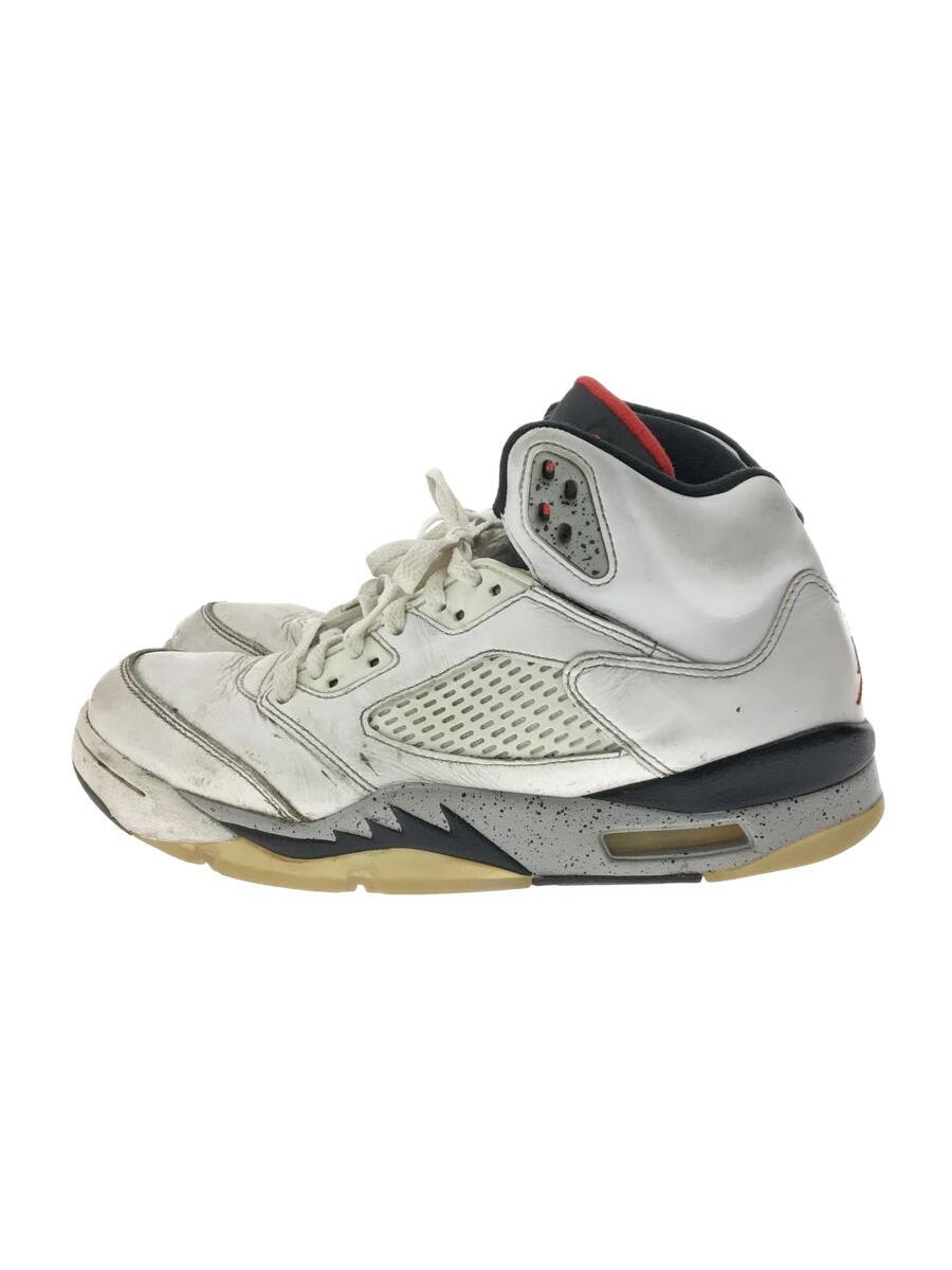 NIKE◆AIR JORDAN 5 RETRO/エアジョーダンレトロ/ホワイト/136027-104/26cm/WHT