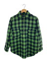 【中古】JCPenney◆50〜60S/ハーフジップウールシャツ//GRN/バッファローチェック【メンズウェア】