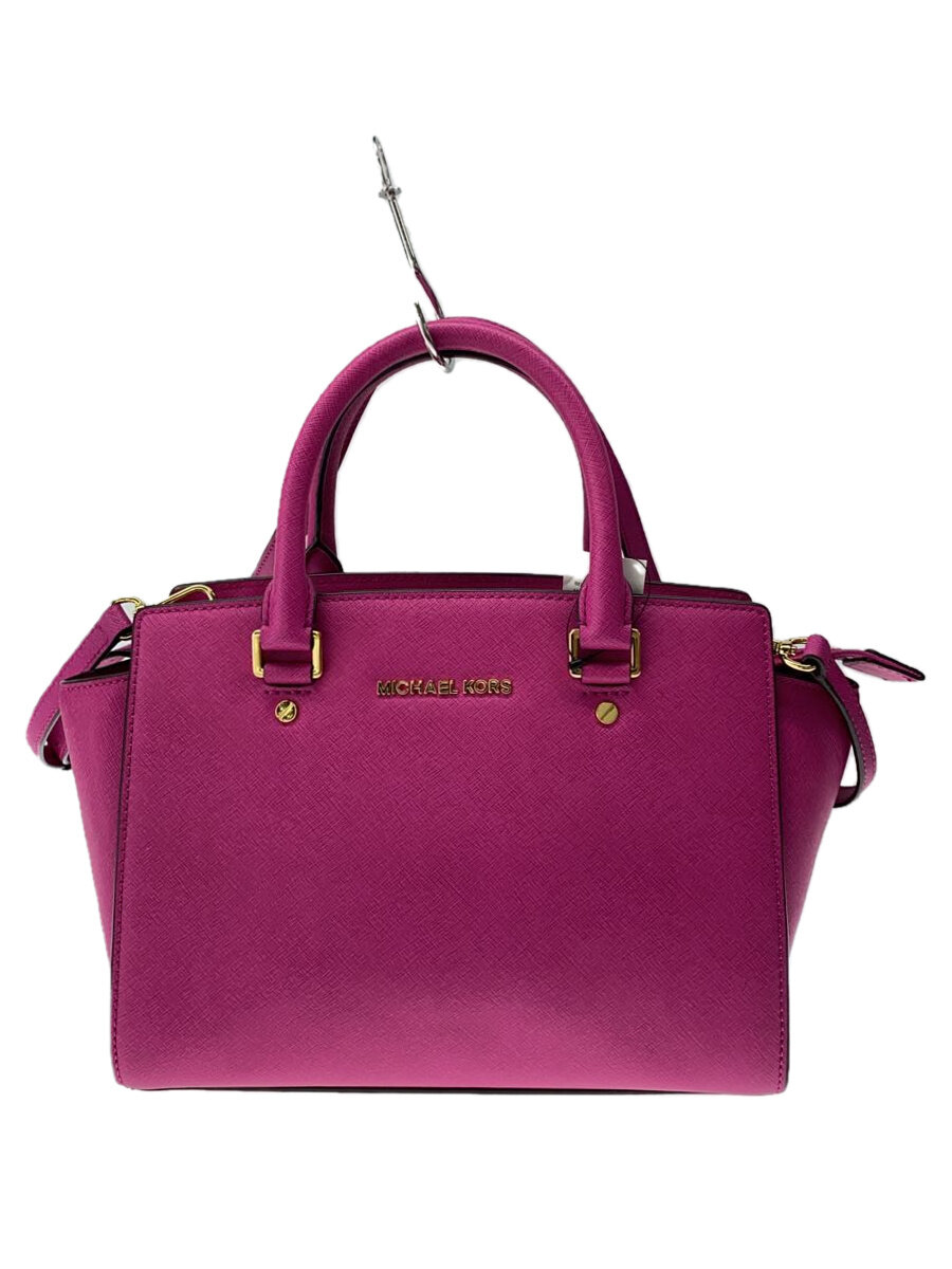 【中古】MICHAEL KORS◆ショルダーバッグ/レザー/PNK/無地【バッグ】