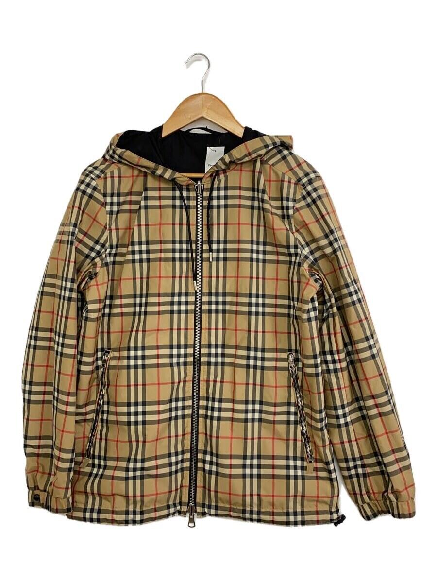 【中古】BURBERRY◆リバーシブルジップアップパーカー/ノバチェック/XS/ベージュ/8027097/バーバリー【メンズウェア】