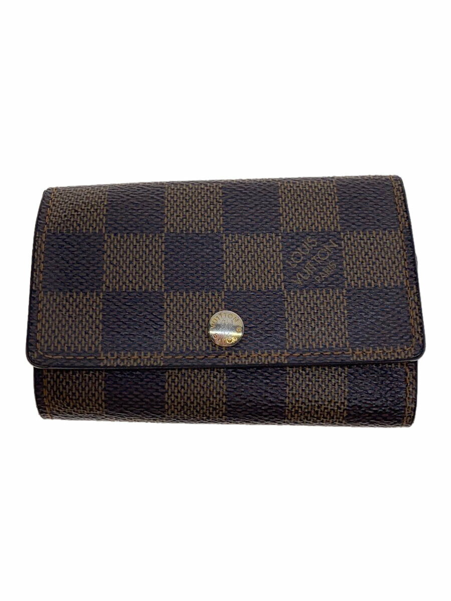 【中古】LOUIS VUITTON◆ミュルティクレ6_ダミエ・エベヌ_BRW/PVC/BRW/メンズ【服飾雑貨他】