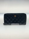 【中古】CHANEL◆長財布/レザー/BLK/レディース/AP0242【服飾雑貨他】