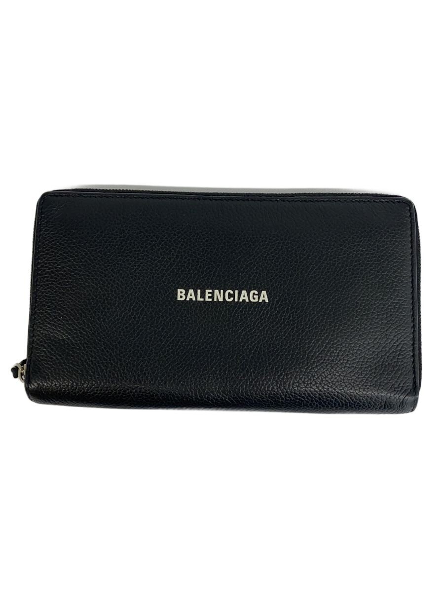 【中古】BALENCIAGA◆長財布/レザー/BLK/メンズ/594317・1090・U・000959【服飾雑貨他】