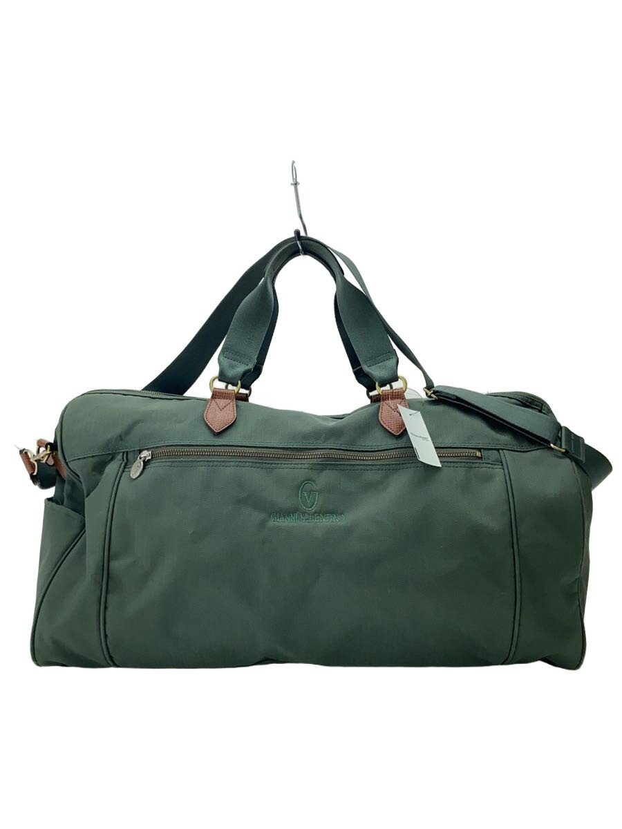 【中古】GIANNI VALENTINO◆ボストンバッグ/ナイロン/GRN/無地【バッグ】