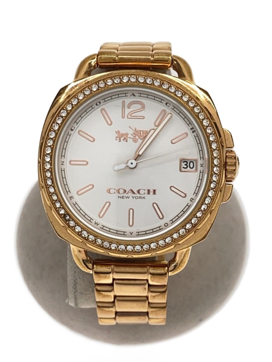 【中古】COACH◆クォーツ腕時計/アナログ/--/SLV/GLD【服飾雑貨他】