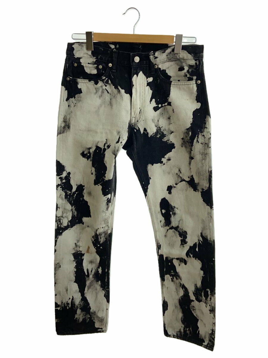 【中古】orSlow◆ボトム/M/デニム/BLK/総柄【メンズウェア】