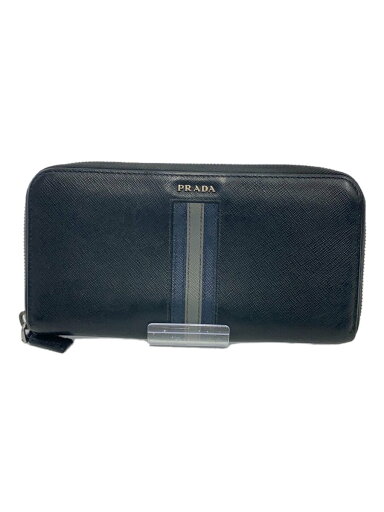 【中古】PRADA◆ラウンドジップ/長財布/レザー/BLK/無地/メンズ【服飾雑貨他】 【中古】PRADA◆ラウンドジップ/長財布/レザー/BLK/無地/メンズ【服飾雑貨他】