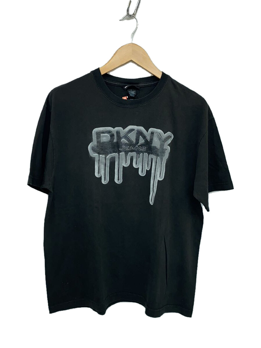 【中古】DKNY(DONNA KARAN NEW YORK)◆00s/Y2K/Tシャツ/M/コットン/BLK【メンズウェア】