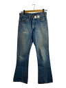【中古】Levi’s◆刻印8/フレアデニムパンツ/デニム/IDG/オレンジタブ/42/均等V/※ダメージ/リペア有//【レディースウェア】