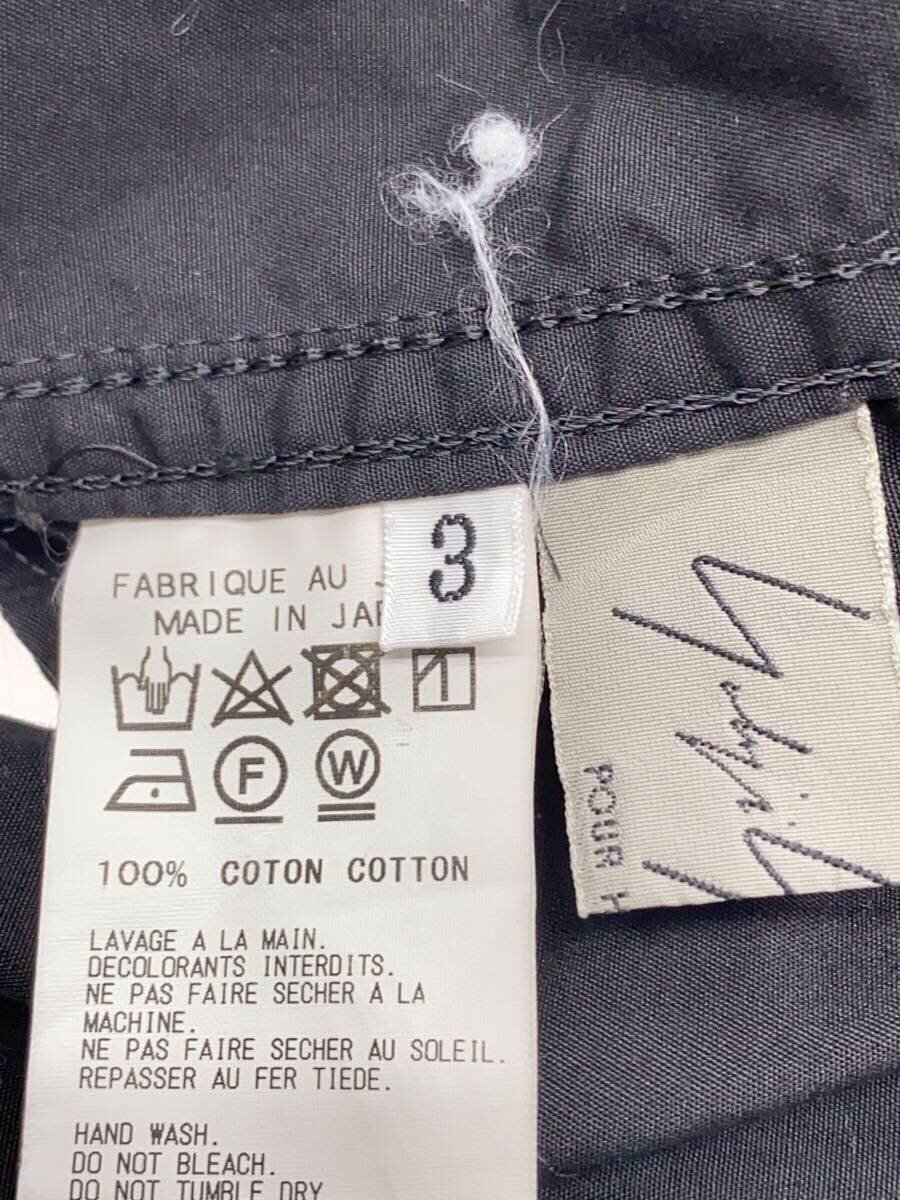 【中古】yohji yamamoto POUR HOMME◆18AW/長袖シャツ/後開き/3/コットン/BLK/HV-B08-001//【メンズウェア】