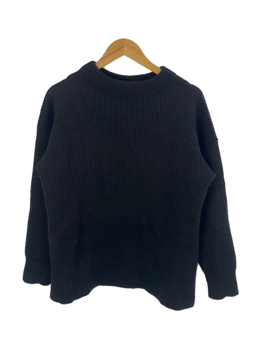 【中古】ANDERSEN-ANDERSEN◆ニット・セーター(厚手)/XL/ウール/BLK/無地【メンズウェア】