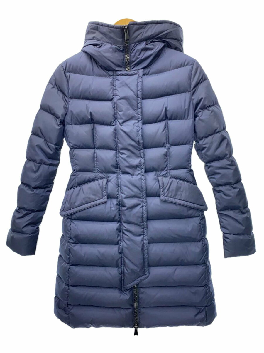 【中古】MONCLER◆ロングダウンジャケット/0/ナイロン/ネイビー/D20934939205 54155【レディースウェア】