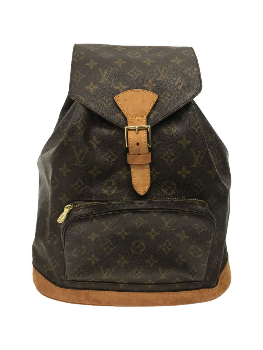 【中古】LOUIS VUITTON◆モンスリ_モノグラム_BRW/PVC/BRW【バッグ】