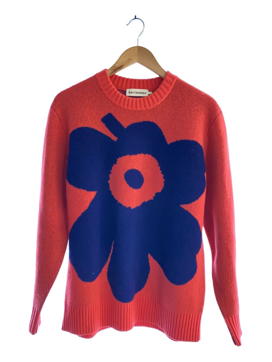 【中古】marimekko◆24AW/Pehmyt Unikko/ニット・セーター(厚手)/S/ウール/RED//【レディースウェア】