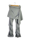 【中古】OJOS/オホス/wrap over tuck pants/トラックパンツ//グレー/無地/裾汚れ有//【レディースウェア】