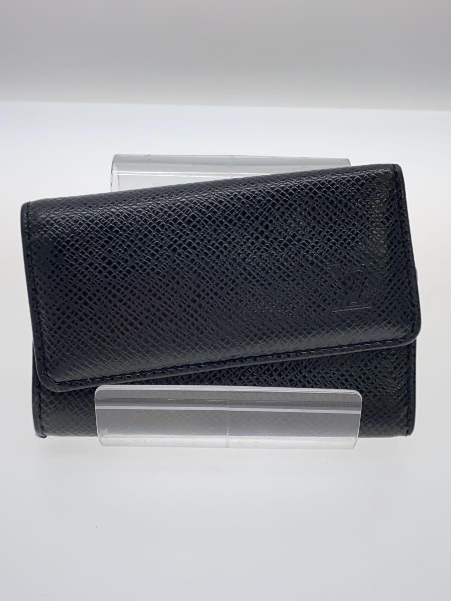 【中古】LOUIS VUITTON◆ミュルティクレ6_タイガ_BLK/牛革/BLK/無地/メンズ/使用感有/状態考慮【服飾雑貨他】