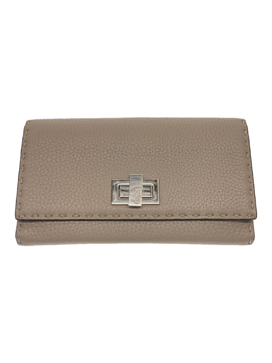 【中古】FENDI◆長財布/レザー/BEG/無地/レディース/8M0308/8M0308-SFR-199-1835【服飾雑貨他】