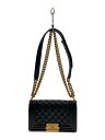 【中古】CHANEL◆ボーイシャネル/ショルダーバッグ/レザー/BLK/A67085/ココマーク【バッグ】
