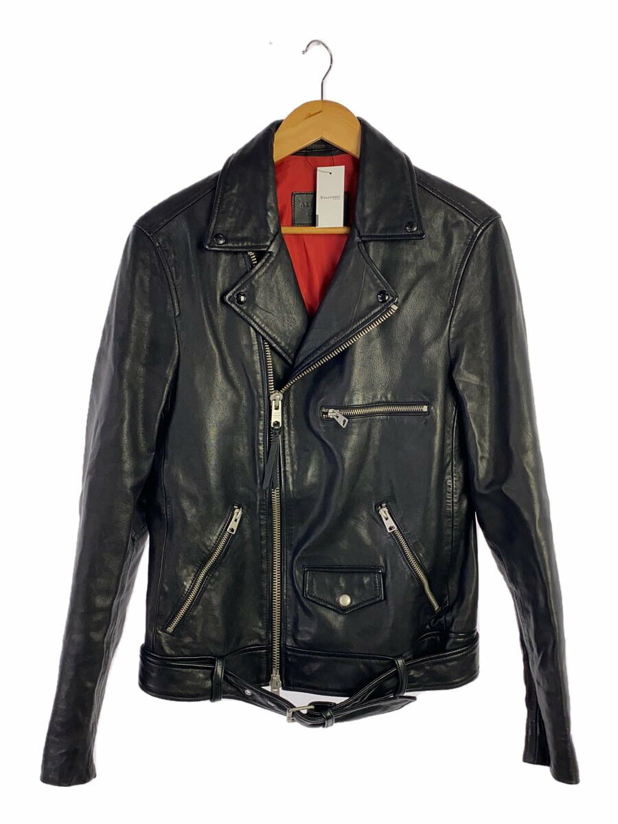 【中古】ALLSAINTS◆ダブルライダースジャケット/XS/羊革/BLK/ML003N【メンズウェア】