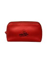 【中古】COACH◆ポーチ/--/RED/無地【バッグ】