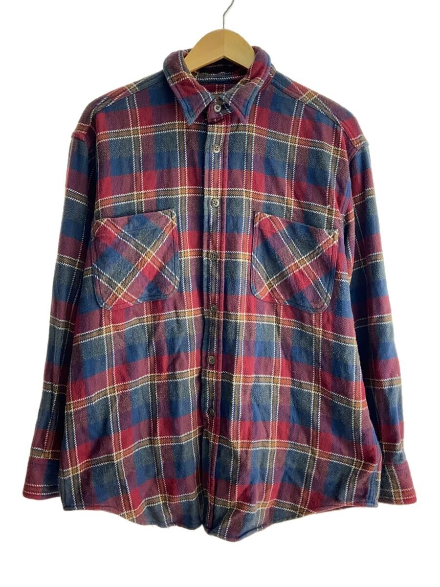 【中古】ST JOHN’S BAY◆ネルシャツ/長袖シャツ/L/コットン/BRD/チェック【メンズウェア】