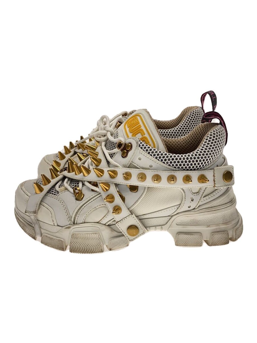 【中古】GUCCI◆ローカットスニーカー/37.5/WHT【シューズ】