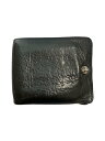 【中古】CHROME HEARTS◆2つ折り財布/レザー/BLK/メンズ/1スナップ/クロスボールボタン/CH/内張りダガー【服飾雑貨他】