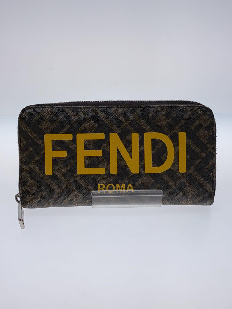 【中古】FENDI◆長財布/--/BRW/総柄/レ