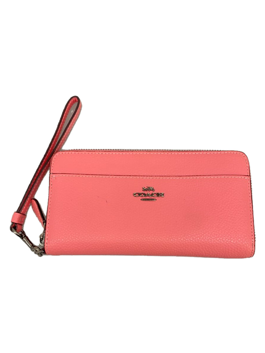 【中古】COACH◆長財布/レザー/PNK/無地/レディース/F76517【服飾雑貨他】