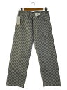 【中古】PAYDAY◆ボトム/38/デニム/インディゴ/ストライプ/PD22-PT-4【メンズウェア】