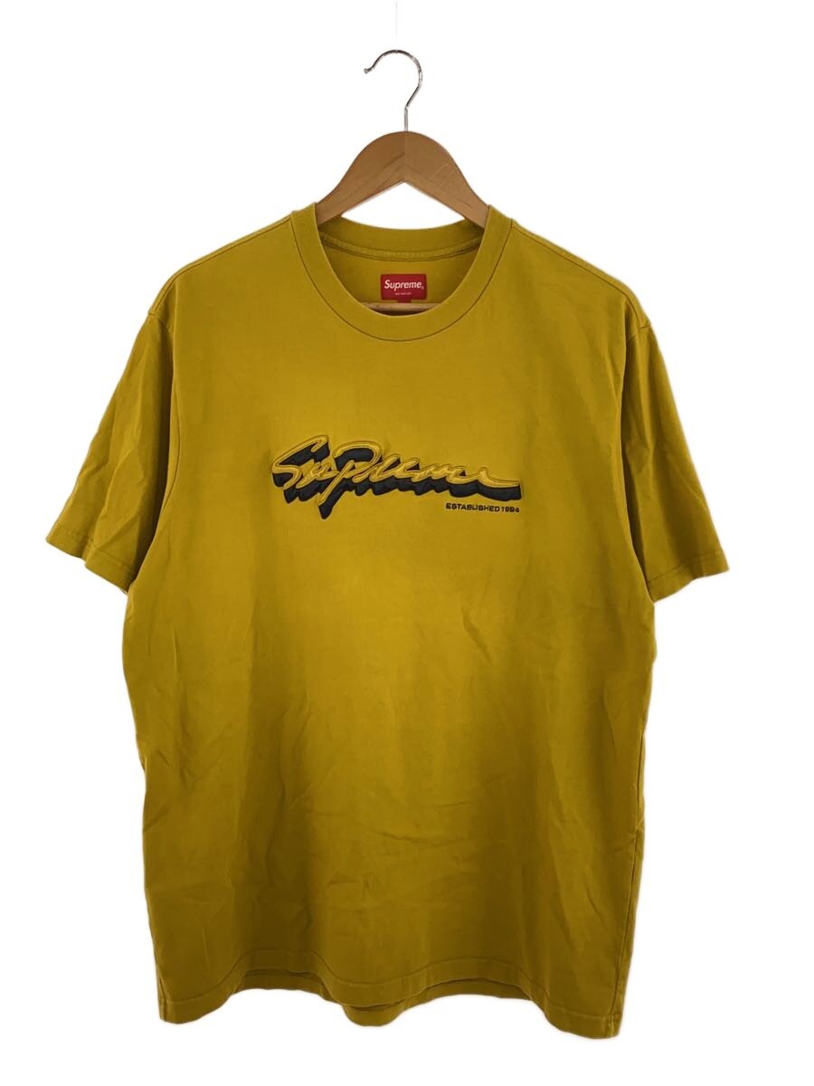 Supreme◆22FW/Shadow Script S/S Top/L/コットン/イエロー//