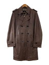 【中古】BURBERRY BLACK LABEL◆レザートレンチコート/