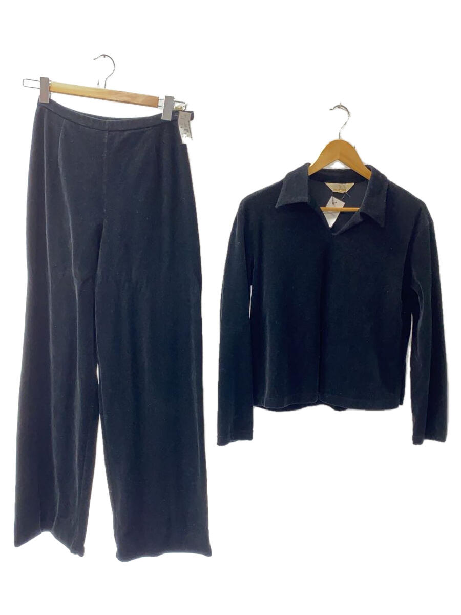 【中古】TRUSSARDI◆セットアップ/42/ポリエステル/BLK/無地【レディースウェア】