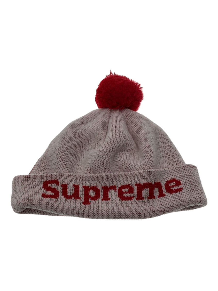 【中古】Supreme◆CUFF LOGO BEANIE/ニットキャップ/アクリル/ホワイト/メンズ【服飾雑貨他】