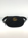 【中古】GUCCI◆ウエストバッグ_GGマーモント_キルティング/レザー/BLK【バッグ】