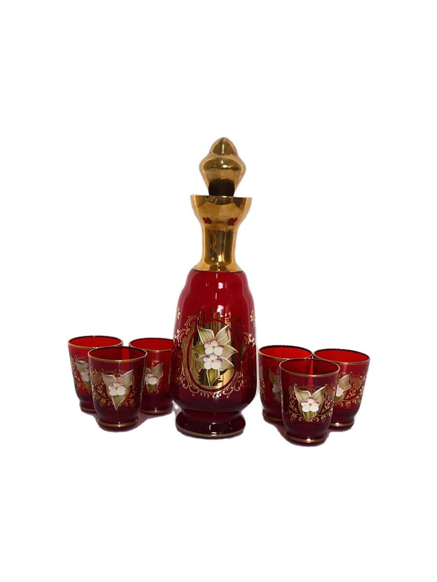 【中古】北一硝子◆北一硝子/グラス/7点セット/RED【キッチン用品】