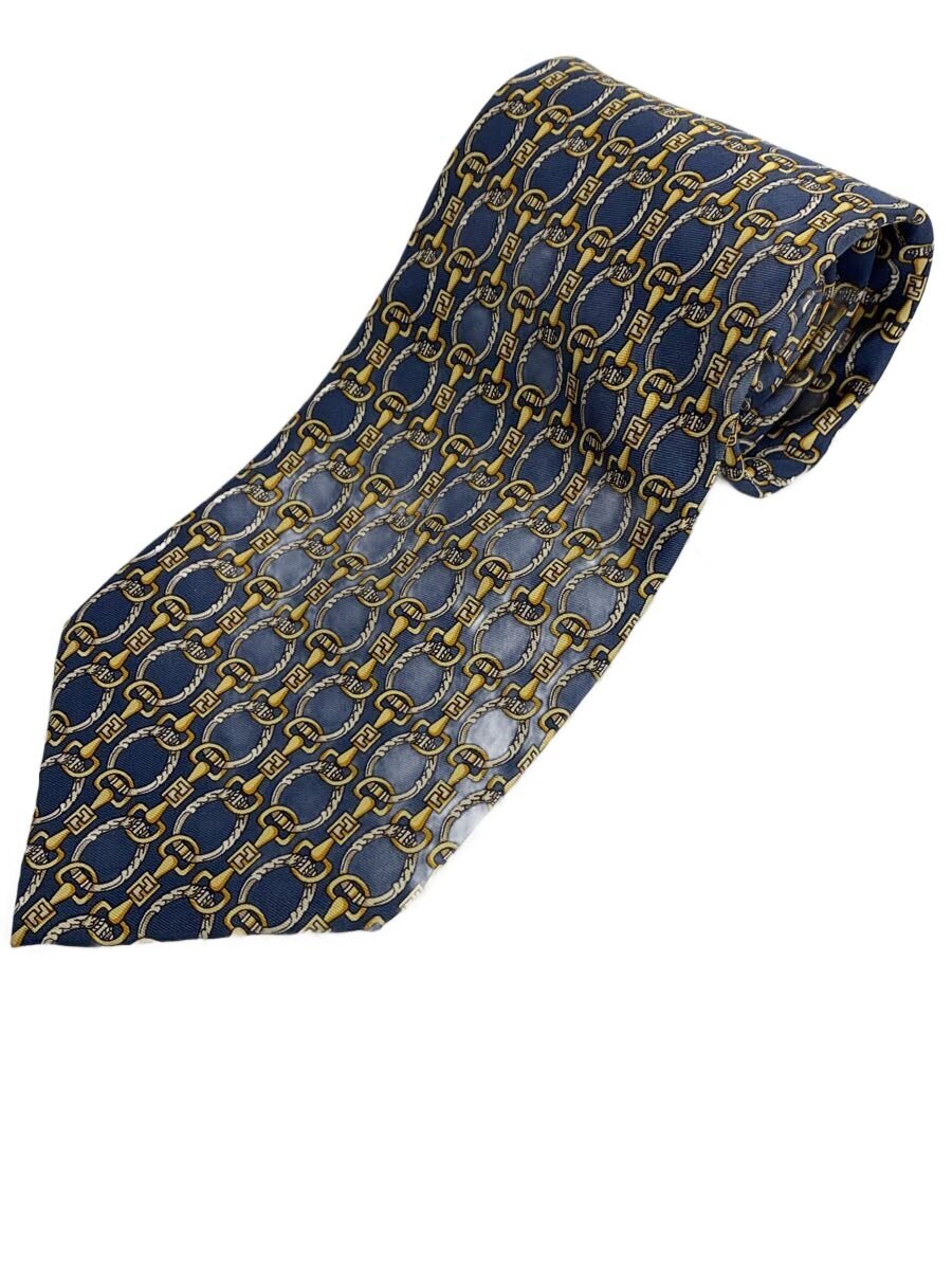 FENDI - 【中古】FENDI◆ネクタイ/シルク/BLU/総柄/メンズ【服飾雑貨他】