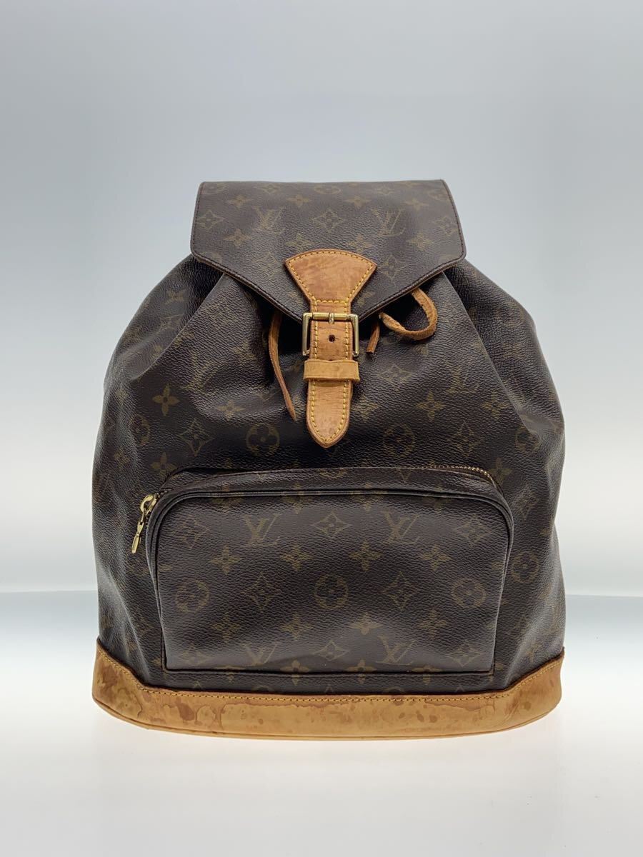 【中古】LOUIS VUITTON◆モンスリ_モノグラム・キャンバス_BRW/PVC/BRW【バッグ】