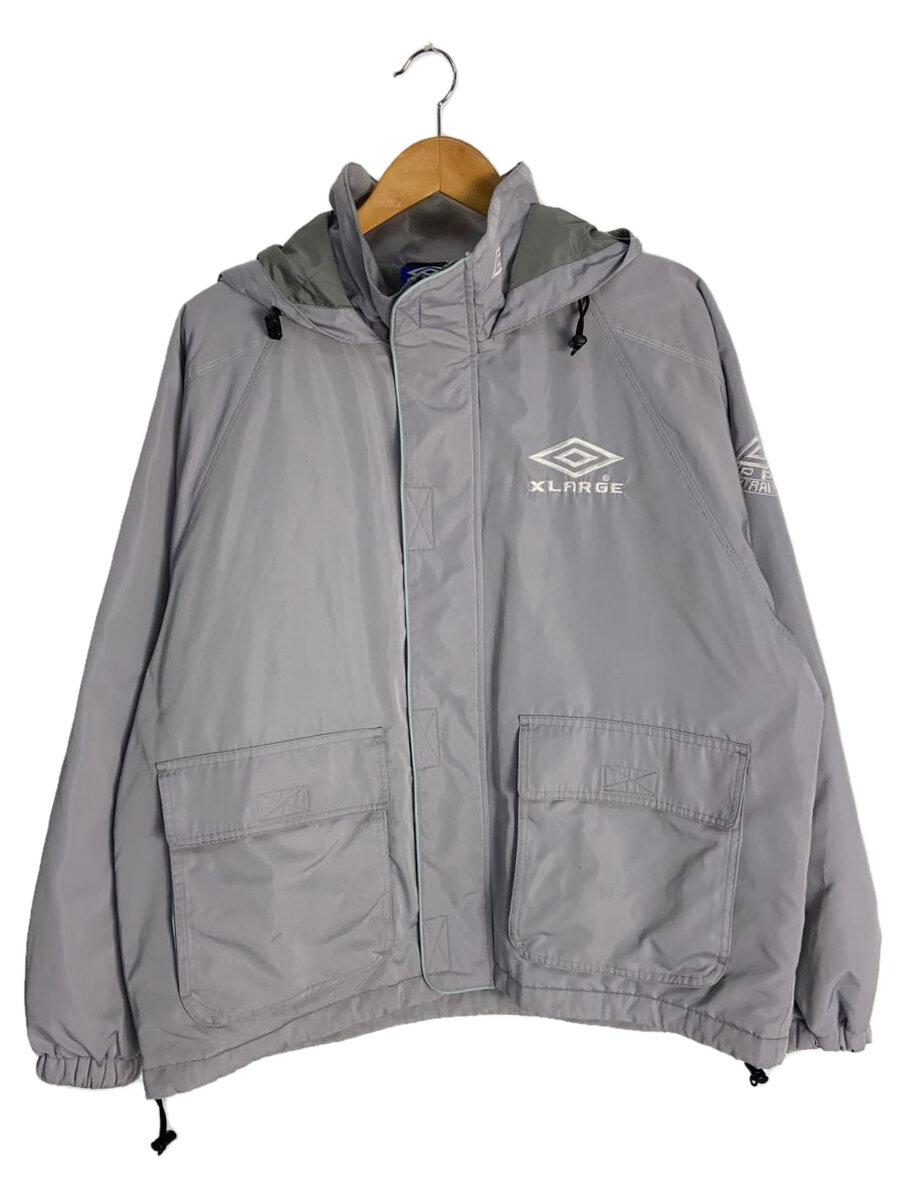 【中古】X-LARGE◆UMBRO PUFFER JACKET/ジャケット/L/ポリエステル/GRY/101234021025【メンズウェア】