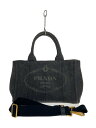 【中古】PRADA◆トートバッグ/デニム/BLK/1BG439【バッグ】(4)