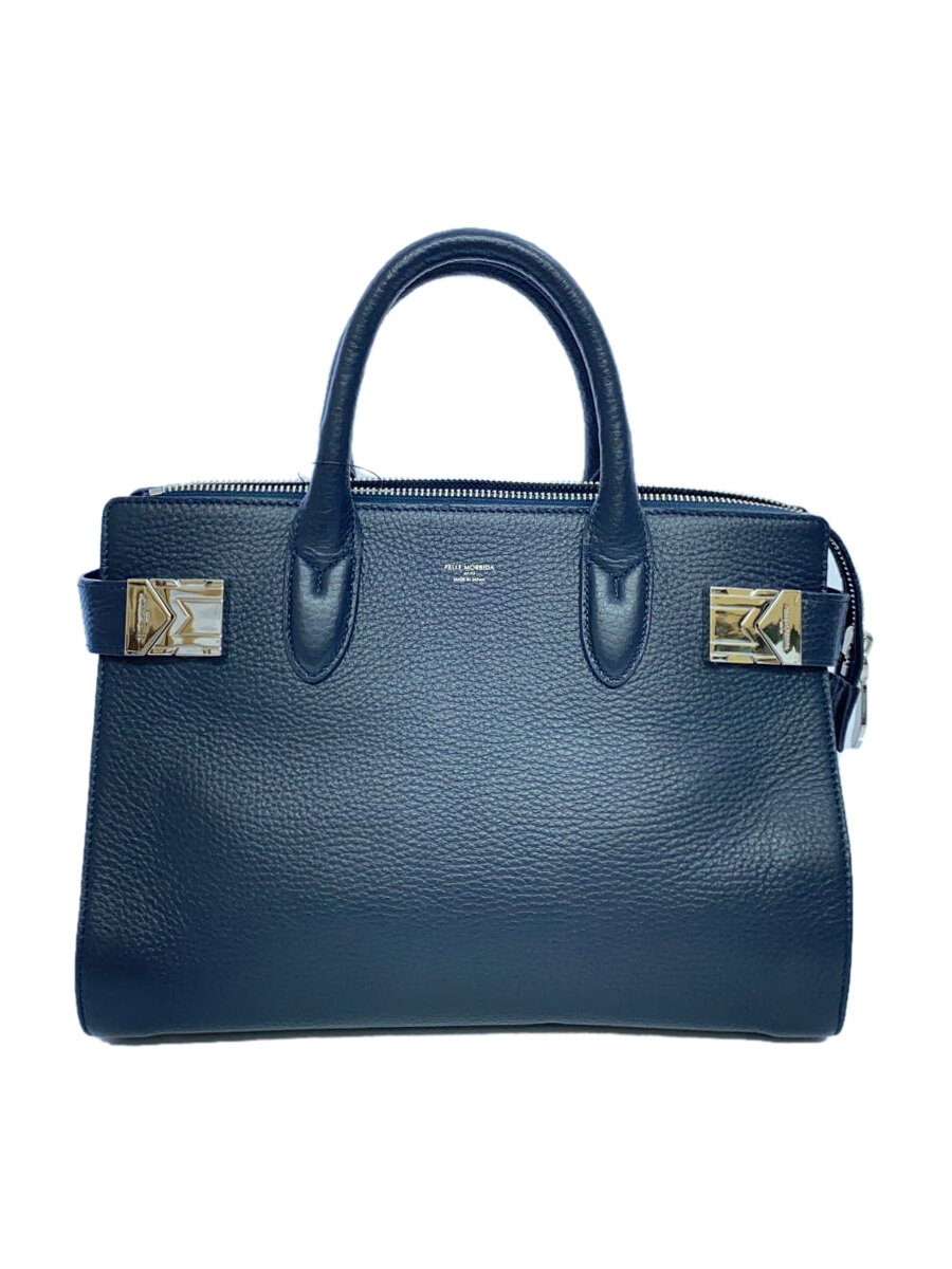 【中古】PELLE MORBIDA◆ミニボストン/トートバッグ/レザー/NVY/MB084【バッグ】(4.0)