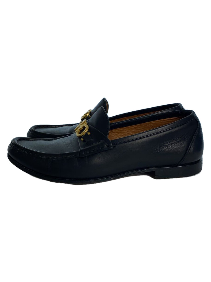 【中古】Salvatore Ferragamo◆ローファー/US7.5/BLK//【シューズ】