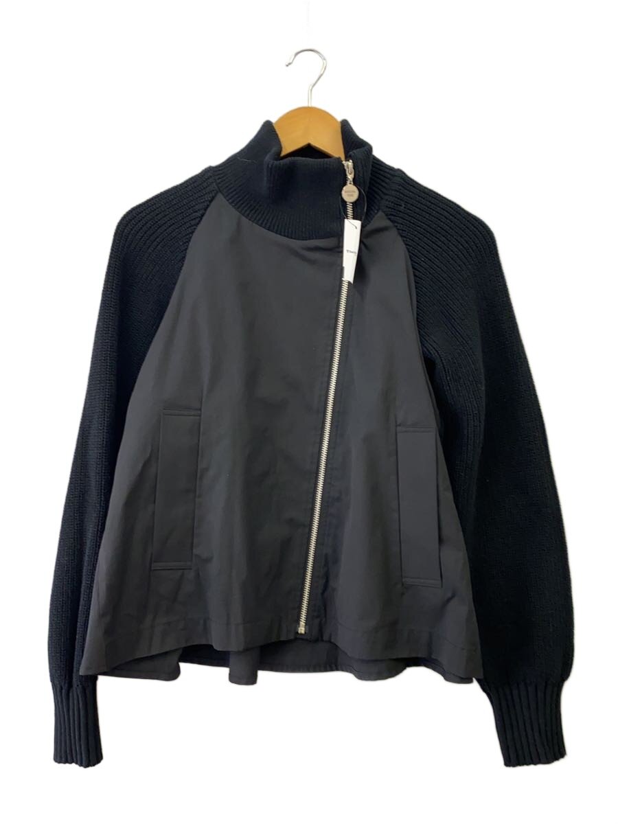 【中古】MARECHAL TERRE◆ニット切替/ジャケット/2/コットン/BLK/無地/ZMT231BZ003【レディースウェア】