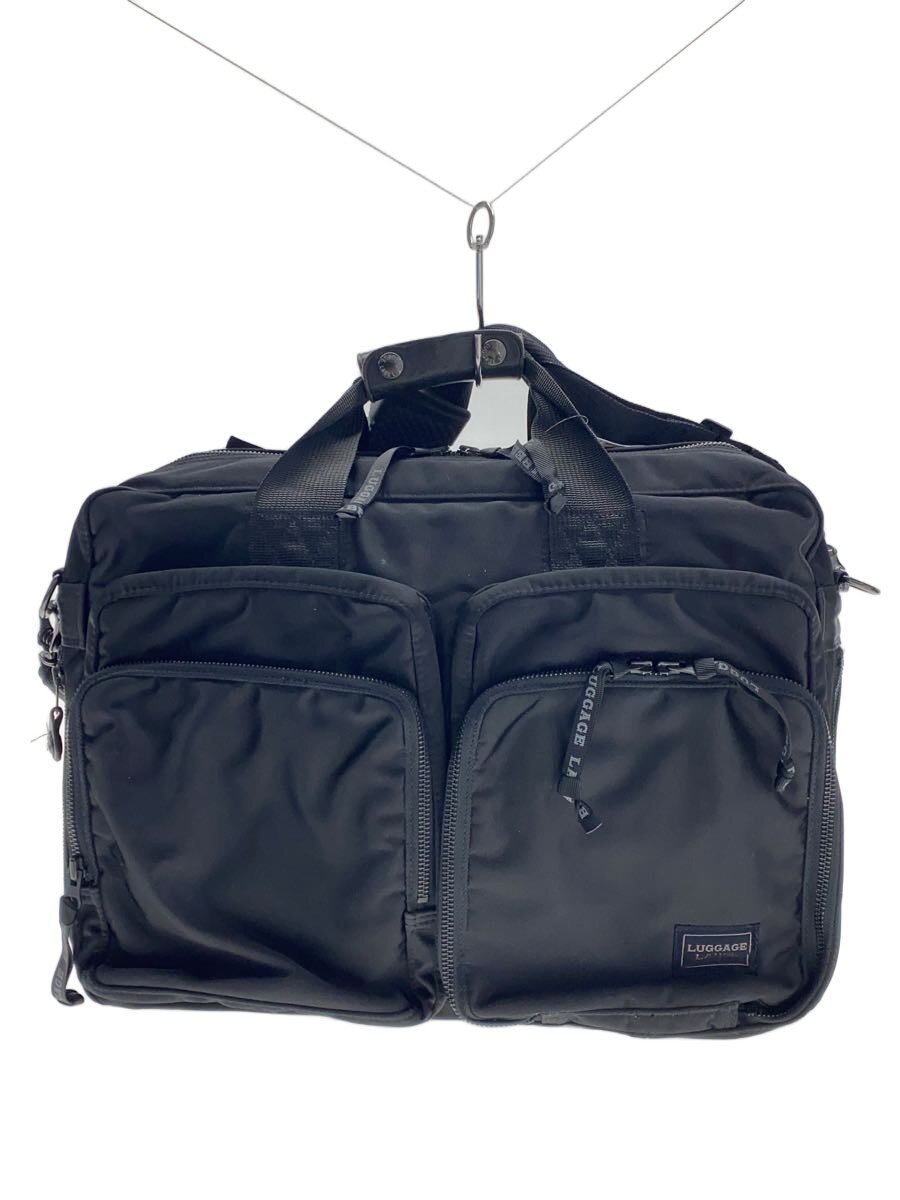 Attache Case - 【中古】LUGGAGE LABEL◆ビジネスバッグ/ブリーフケース/ナイロン/BLK/無地【バッグ】
