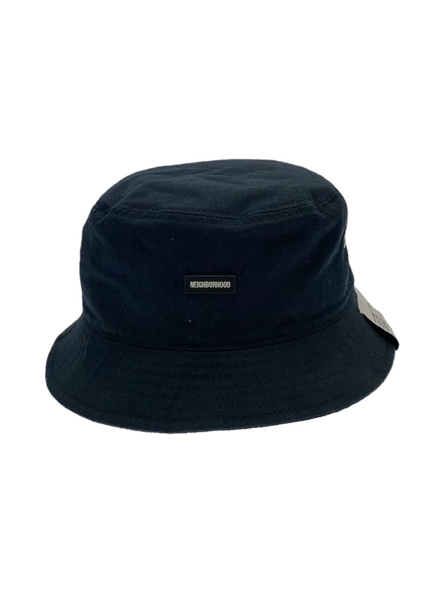 【中古】NEIGHBORHOOD◆バケットハット/L/コットン/ブラック/メンズ/231YGNH-HT03S【服飾雑貨他】