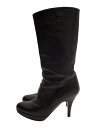 【中古】MIU MIU◆ロングブーツ/35.5/BLK/レザー【シューズ】