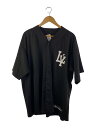 【中古】LYFT◆ベースボールシャツ/半袖シャツ/L/ポリエステル/BLK/プリント//【メンズウェア】(4)