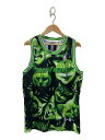 【中古】RIPNDIP◆Neon nerm Basketball Jersey/タンクトップ/L/ポリエステル/GRN/総柄【メンズウェア】